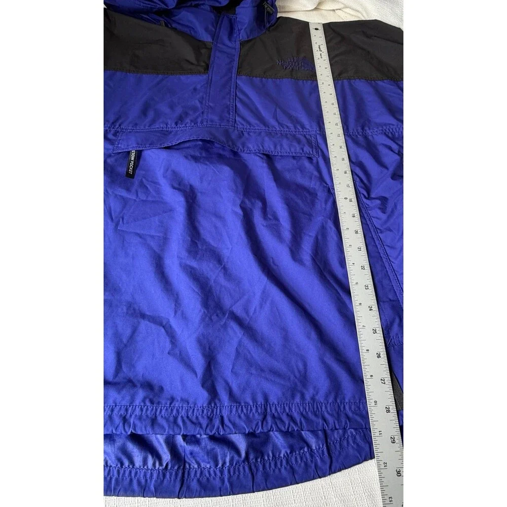 The North Face Jacket Mens X-large Blue Hooded Anorak Nylon 1/4 Zip Pullover